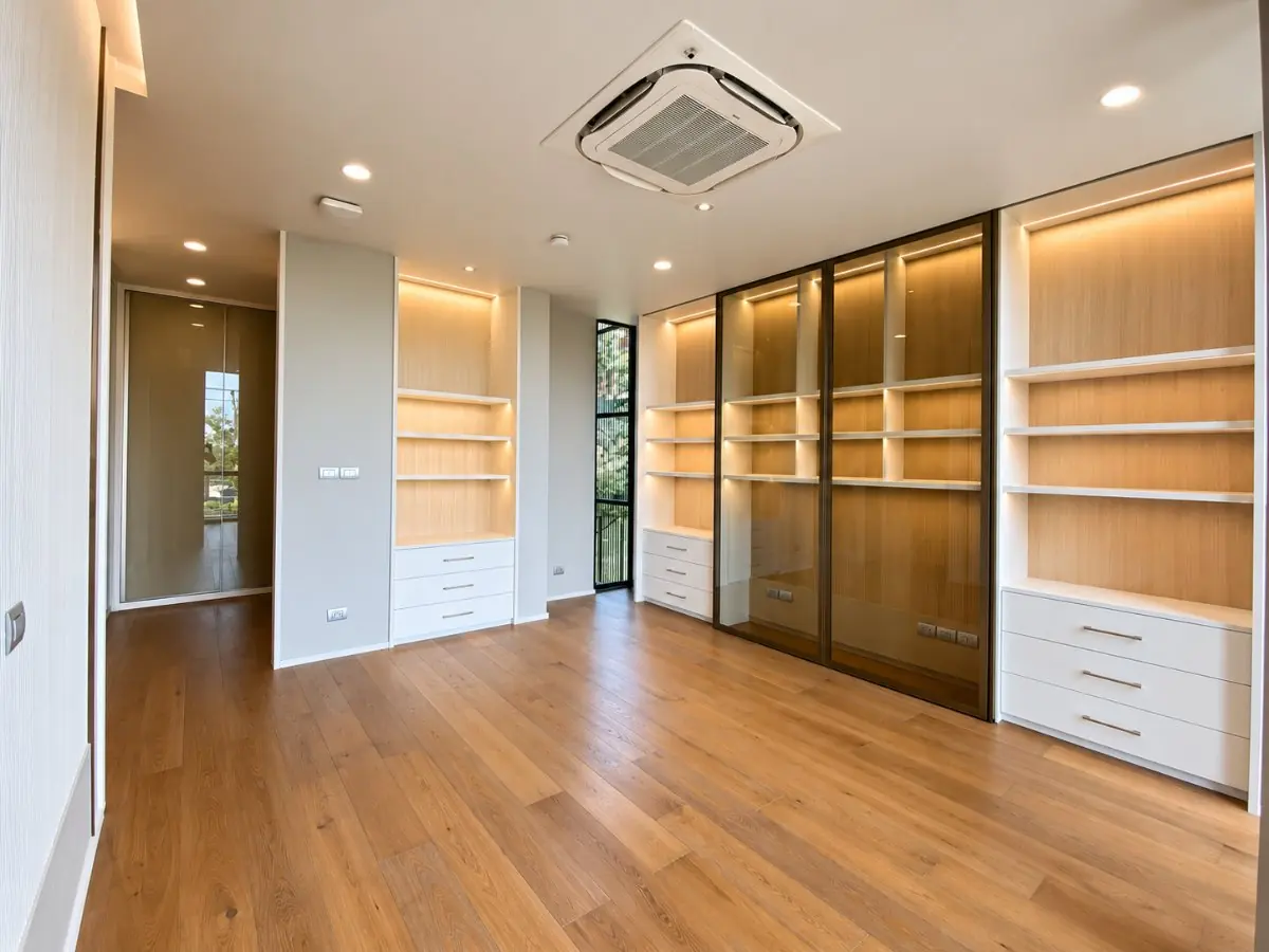 Issara Residence Rama 9 — ตู้บิลต์อินและชั้นโชว์